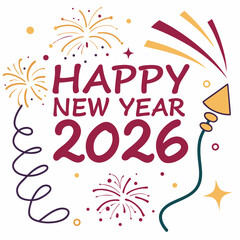 Fototapeta premium Happy New Year Card 2026
