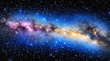 Fototapeta premium Enigmatic galaxy showcasing a sea of stars and colorful nebulas in a captivating deep-space scene evoking wonder and cosmic mystery