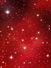red background with stars and sparkles