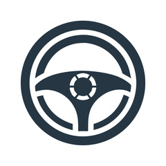 Car Steering Wheel Device Icon &ndash; Vehicle Control Driving Auto Line Symbol