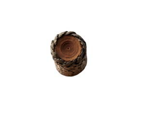 Intricate Wood Knot Detail, A Study of Texture and Pattern in Tree Trunk's Cross Section, Emphasizing Growth Rings and Unique Grain