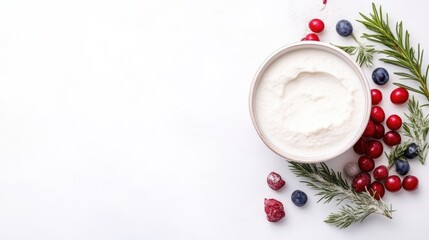 Creamy Yogurt with Berries and Herbs