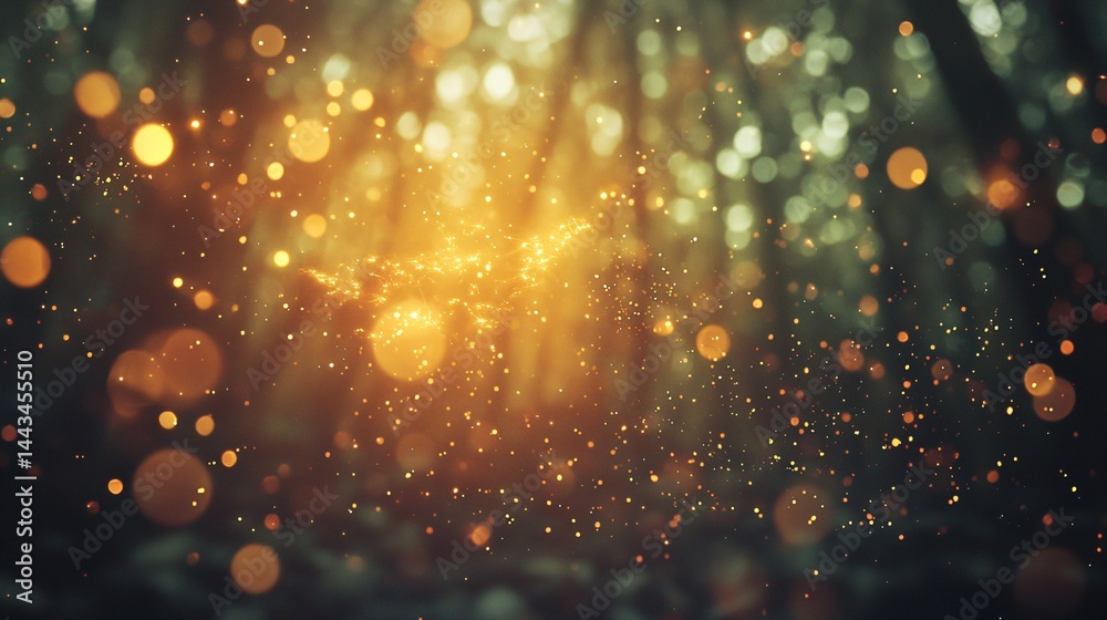 Poster blurry background with shimmering lights creating a dreamlike surreal atmosphere in an ambient setti