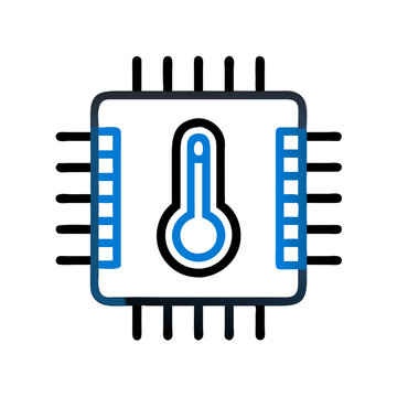 CPU with Thermal Paste Application Icon &ndash; Processor Cooling & Heat Transfer Outline Vector