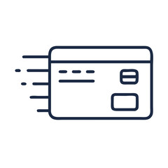 Fast Payment Credit Card with Speed Lines Icon: Quick Transaction & Instant Checkout Design