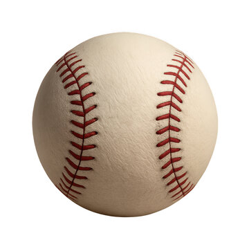 Baseball Close Up: A classic baseball, a symbol of America's pastime, takes center stage in a crisp, close-up shot, showcasing the iconic red stitching and textured leather. 