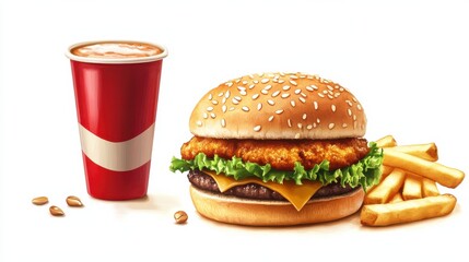 PNG Crispy chicken burger food.