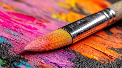 Fototapeta premium The description includes a variety of vibrant colors such as red, burnt fire orange, amber, yellow, pink, coral, peach, and white in an abstract watercolor style, along with a bright and colorful