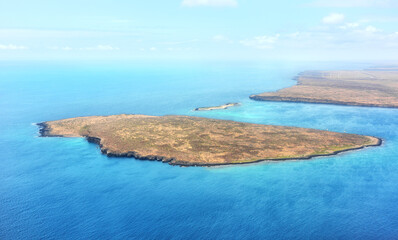 Aerial view of the Galapagos Islands, Ecuador.