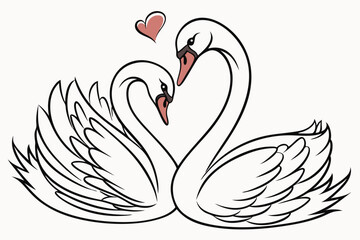 Obraz premium swan on a white background