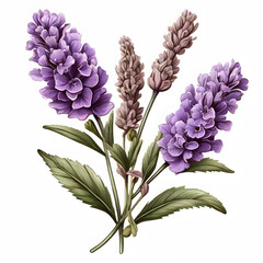 lilac branch isolated on white