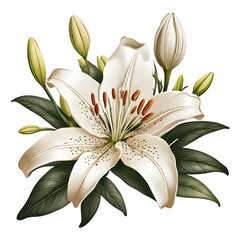 white lily on a white background