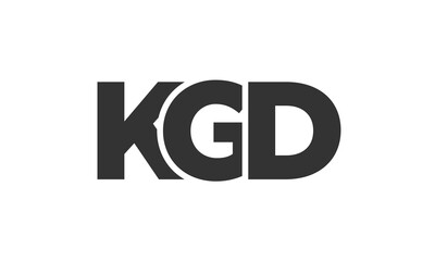 KGD logo design template with strong and modern bold text. Initial based vector logotype featuring simple and minimal typography. Trendy company identity.