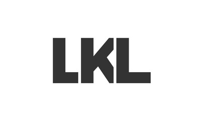 LKL logo design template with strong and modern bold text. Initial based vector logotype featuring simple and minimal typography. Trendy company identity.