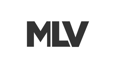 MLV logo design template with strong and modern bold text. Initial based vector logotype featuring simple and minimal typography. Trendy company identity.