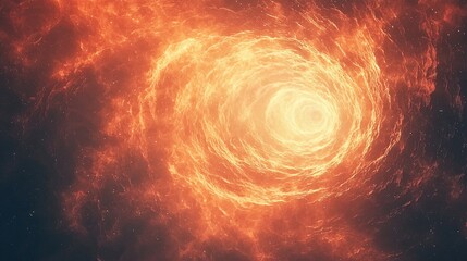 Fototapeta premium Spiraling orange and red cosmic object against a dark universe background creating a striking and vibrant celestial display