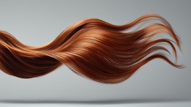 Reddish-brown hair in motion