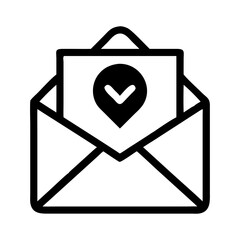 Romantic Envelope with Heart Symbol Icon: Love Letter and Valentine Greeting Card Design