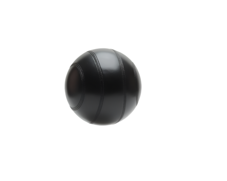 Isolated sleek and shiny dodgeball on a dark setting creating a minimalistic sports equipment image with clean lines and smooth reflective surface