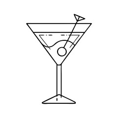 martini glass icon, martini glass vector illustration-simple illustration of martini glass, perfect for martini glass logos and icons