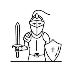 medieval knight icon, medieval knight vector illustration-simple illustration of medieval knight, perfect for medieval knight logos and icons
