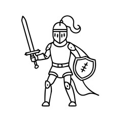 medieval knight icon, medieval knight vector illustration-simple illustration of medieval knight, perfect for medieval knight logos and icons