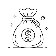 money bag icon, money bag vector illustration-simple illustration of money bag, perfect for money bag logos and icons
