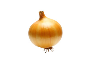 Isolated Vibrant Yellow Onion, A Studio Shot Showcasing the Perfect Roundness and Golden Hue of a Single Onion Against a Minimalist Setting