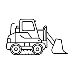 Naklejka premium monochrome bulldozer icon, monochrome bulldozer vector illustration-simple illustration of monochrome bulldozer, perfect for monochrome bulldozer logos and icons