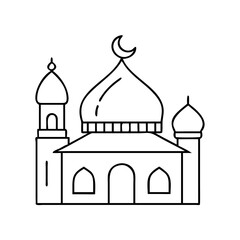 mosque icon, mosque vector illustration-simple illustration of mosque, perfect for mosque logos and icons