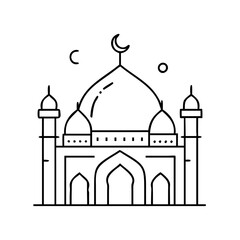 mosque icon, mosque vector illustration-simple illustration of mosque, perfect for mosque logos and icons