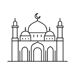 mosque icon, mosque vector illustration-simple illustration of mosque, perfect for mosque logos and icons