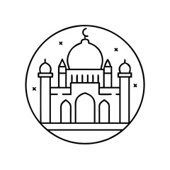 mosque logo icon, mosque logo vector illustration-simple illustration of mosque logo, perfect for mosque logo logos and icons