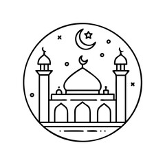 mosque logo icon, mosque logo vector illustration-simple illustration of mosque logo, perfect for mosque logo logos and icons