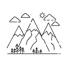 mountains ranges icon, mountains ranges vector illustration-simple illustration of mountains ranges, perfect for mountains ranges logos and icons