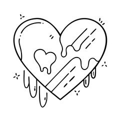 painted heart icon, painted heart vector illustration-simple illustration of painted heart, perfect for painted heart logos and icons