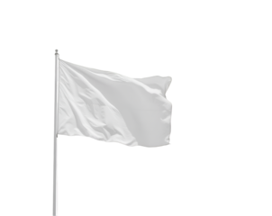 Minimalist Representation of Hope, A White Flag Waving Gently in the Breeze Symbolizing Peace, Surrender, or New Beginnings Against a Clean Backdrop
