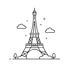 paris eiffel tower icon, paris eiffel tower vector illustration-simple illustration of paris eiffel tower, perfect for paris eiffel tower logos and icons