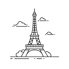 paris eiffel tower icon, paris eiffel tower vector illustration-simple illustration of paris eiffel tower, perfect for paris eiffel tower logos and icons