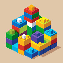 Fototapeta premium Colorful Toy Building Blocks