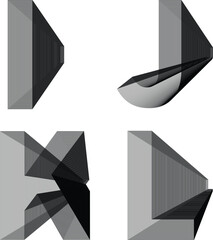 Geometric Illusion Typography: Letters I to L