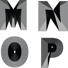 Geometric Illusion Typography: Letters M to P