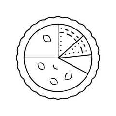 pie icon, pie vector illustration-simple illustration of pie, perfect for pie logos and icons