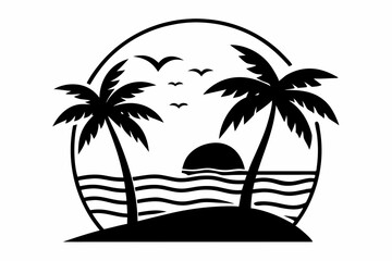 palm trees silhouette