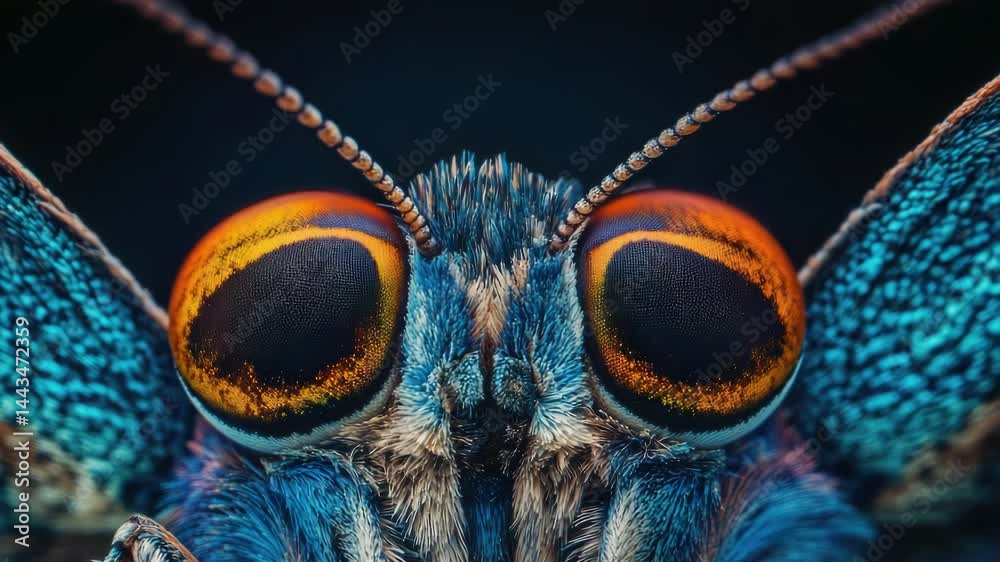 Poster close-up view of a butterfly's eyes with intricate details