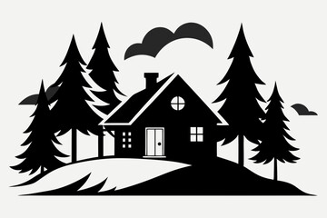 Obraz premium house on the hill