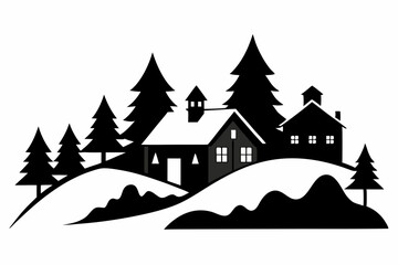 winter landscape with castle