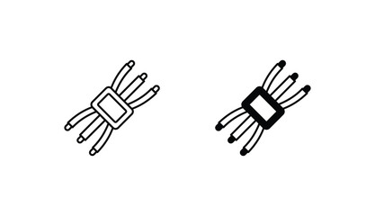 Pair of Wire icon design with white background stock illustration