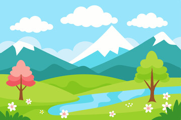 Fototapeta premium mountain landscape with trees