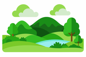 Obraz premium landscape with trees and mountains